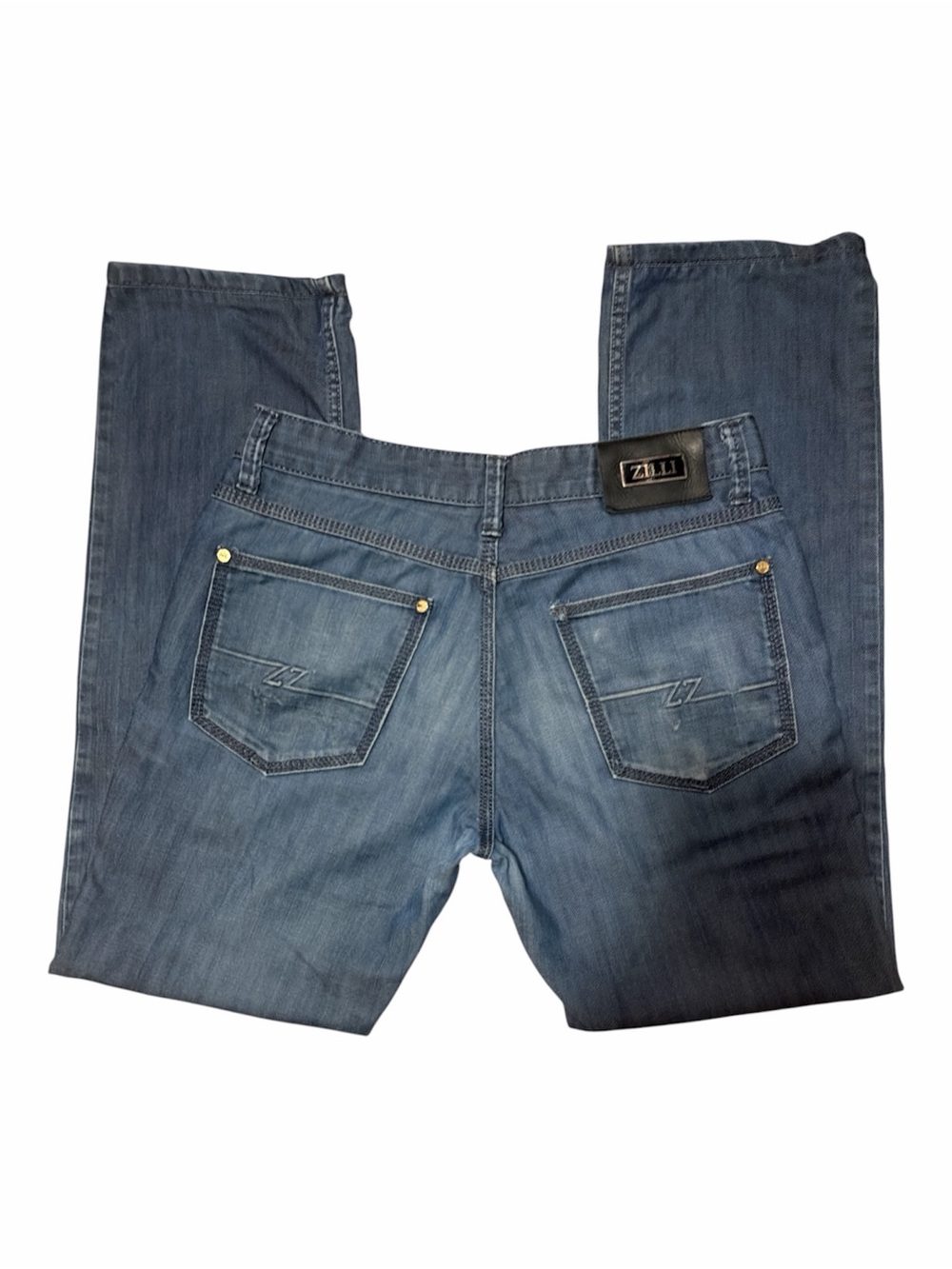 🇫🇷 Zilli Men’s Blue Denim Jeans - Classic Straight Leg - 33” x 31”